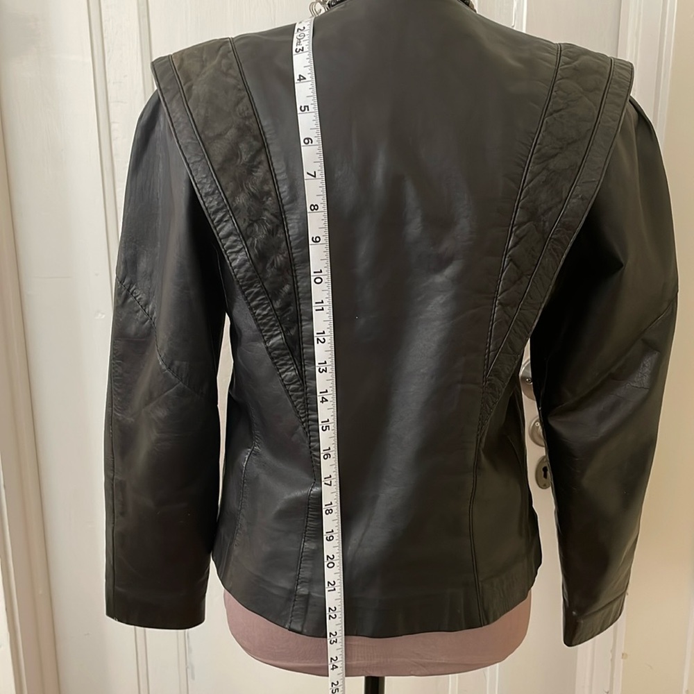 Vintage 90s Black Leather Womens Jacket Size 40/ US 10 - Picture 5 of 8
